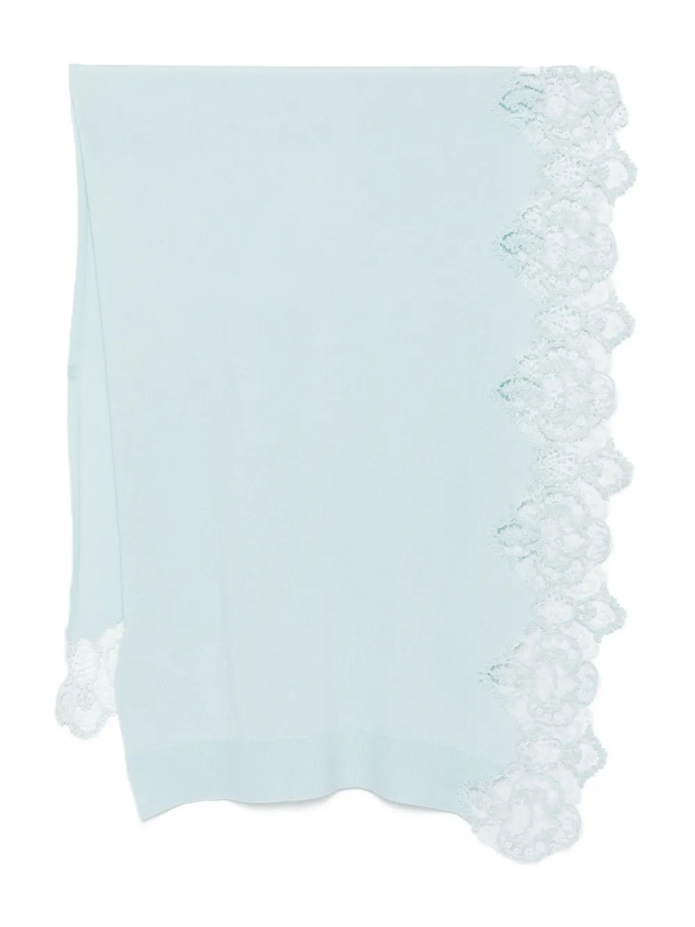 Ermanno Scervino lace-trimmed cashmere scarf Blauw