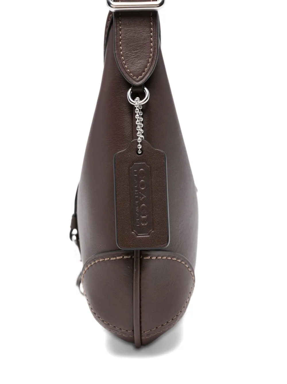 Coach Hamptons leren schoudertas met gespdetail Bruin