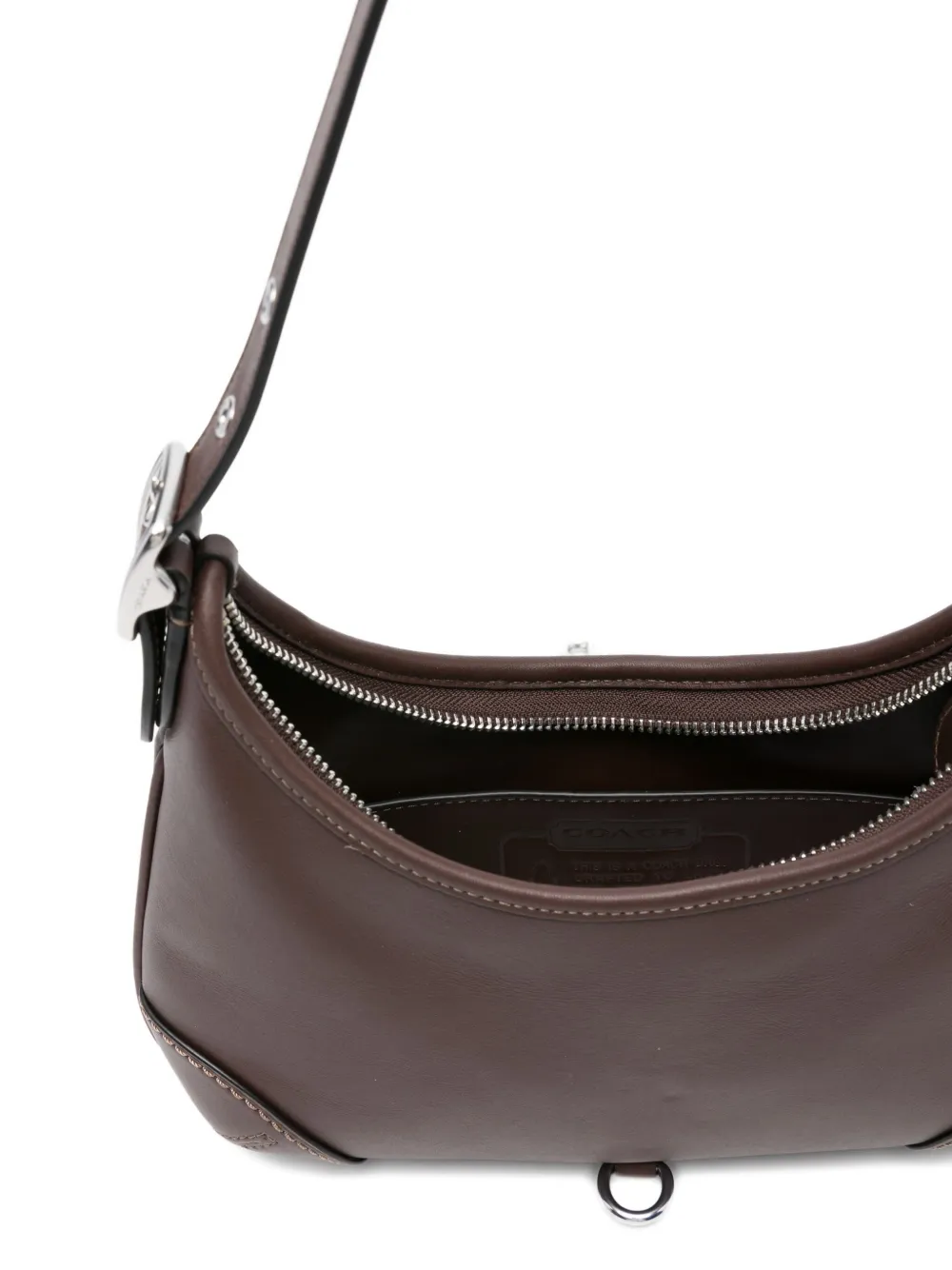 Coach Hamptons leren schoudertas met gespdetail Bruin