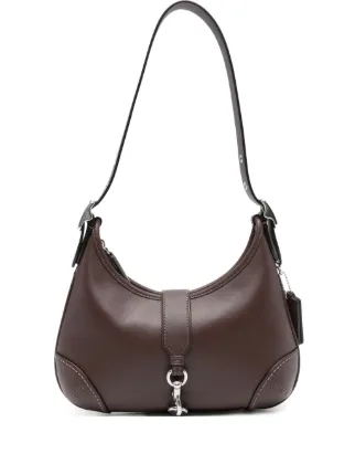 Coach Hamptons clasp-detail Leather Shoulder Bag | Brown | FARFETCH BH