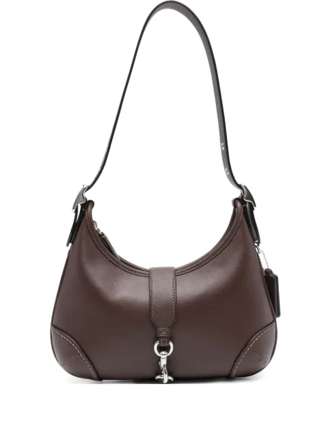 Coach Hamptons clasp-detail leather shoulder bag