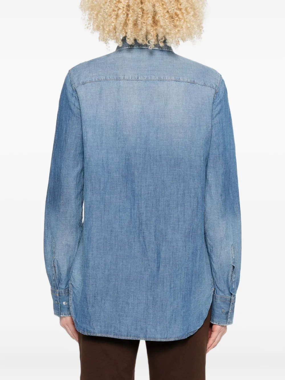 Ermanno Scervino Spijkershirt met borduurwerk Blauw