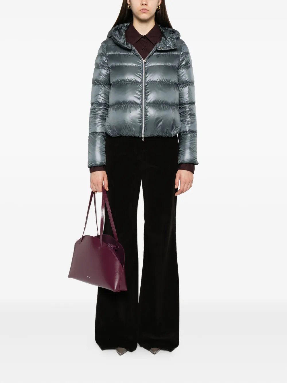 Herno hooded quilted jacket Grijs