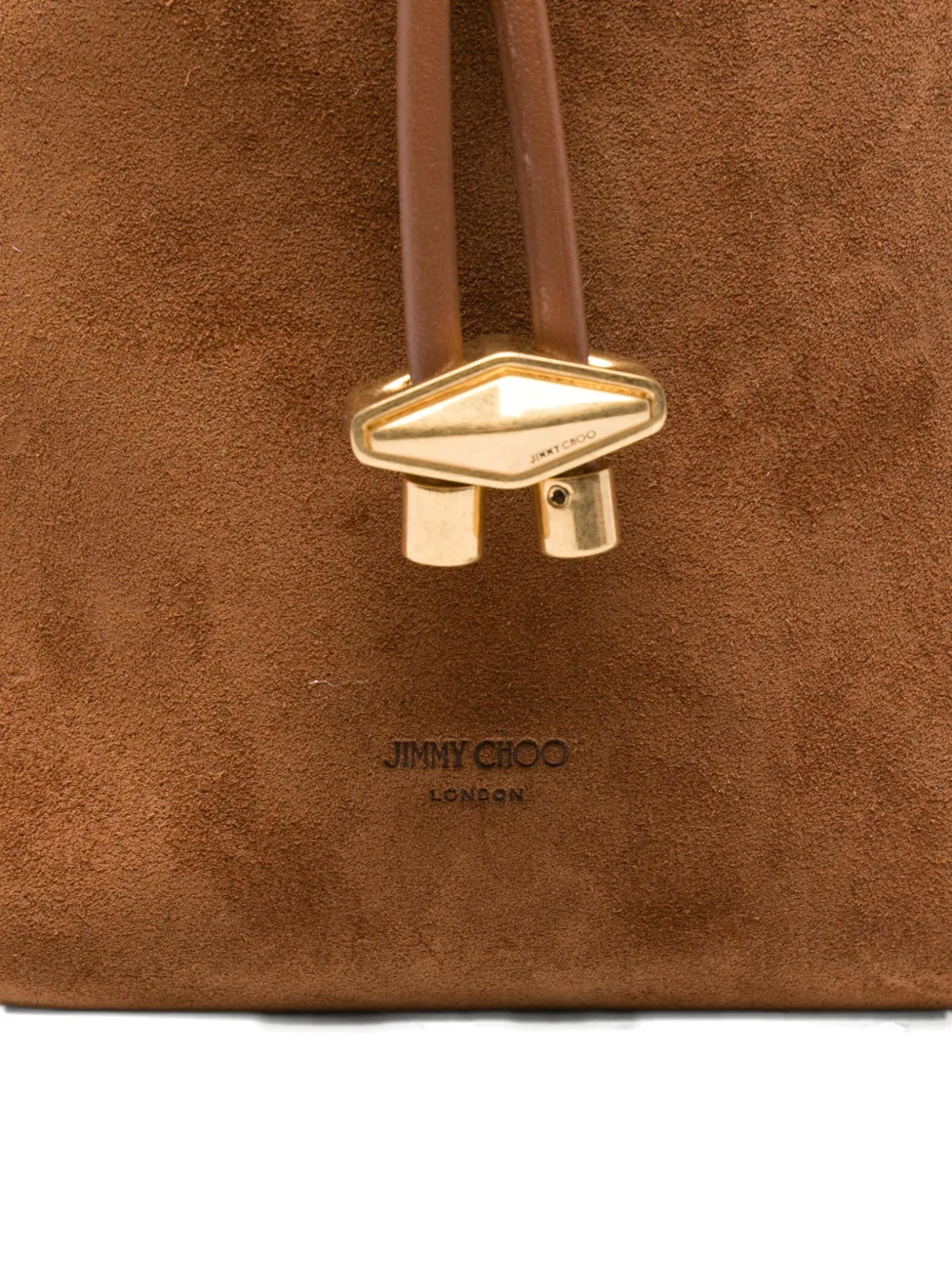 Jimmy Choo Cinch suède mini bucket-tas met trekkoord Bruin