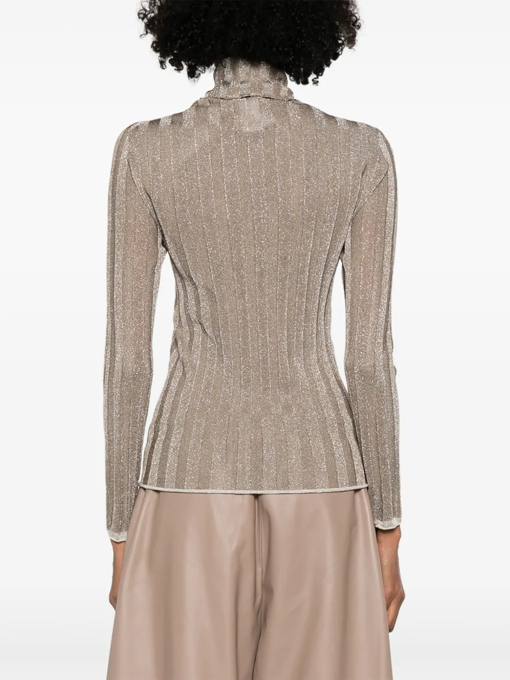 Fabiana Filippi Geribbelde coltrui Beige