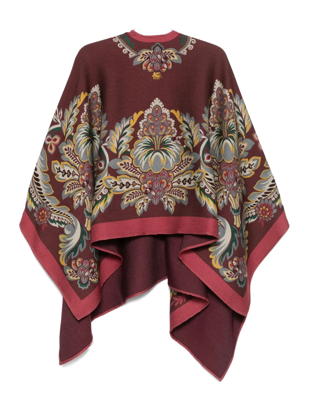 ETRO floral-print poncho - Rood