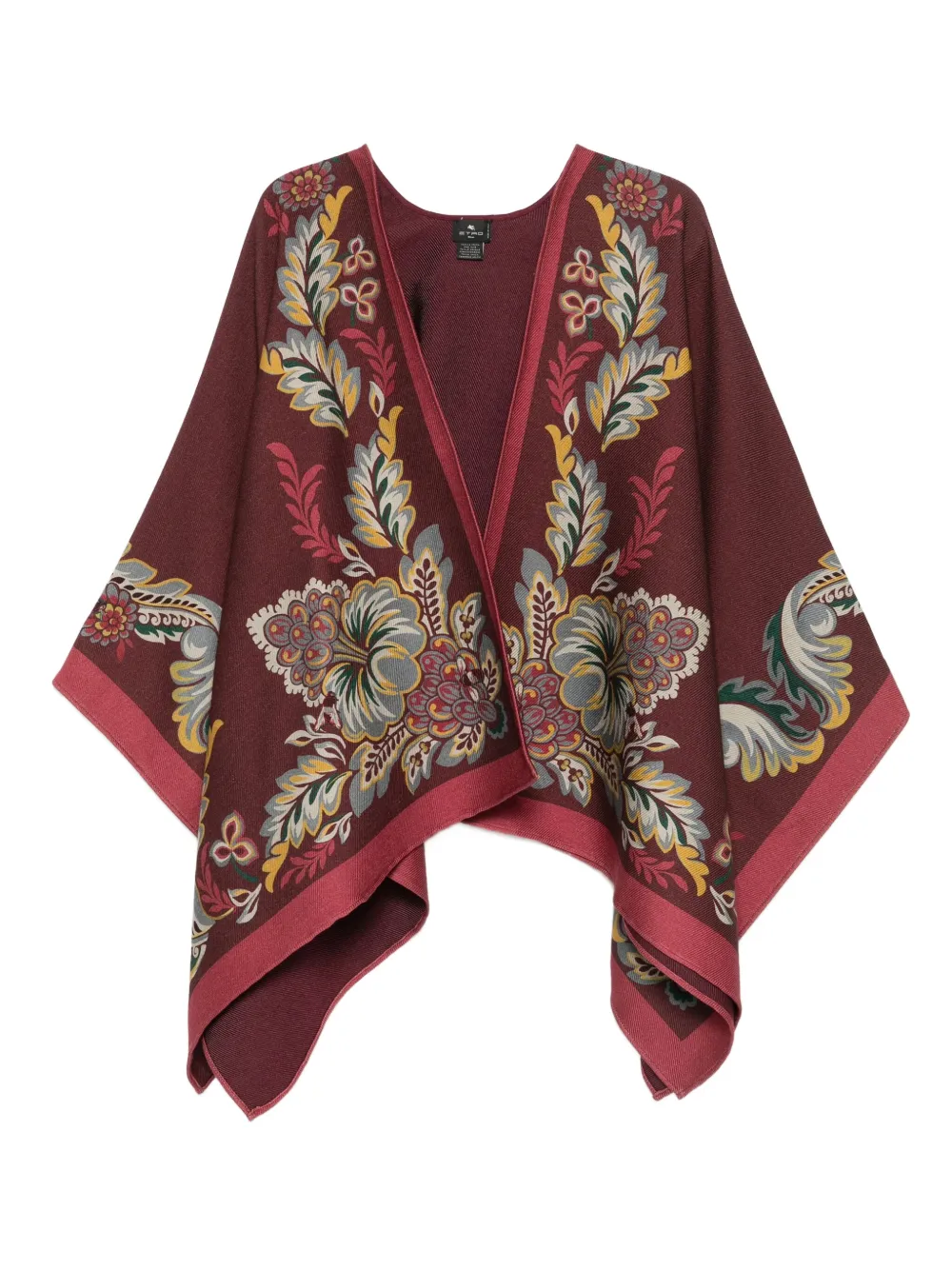 ETRO floral-print poncho - Rosso