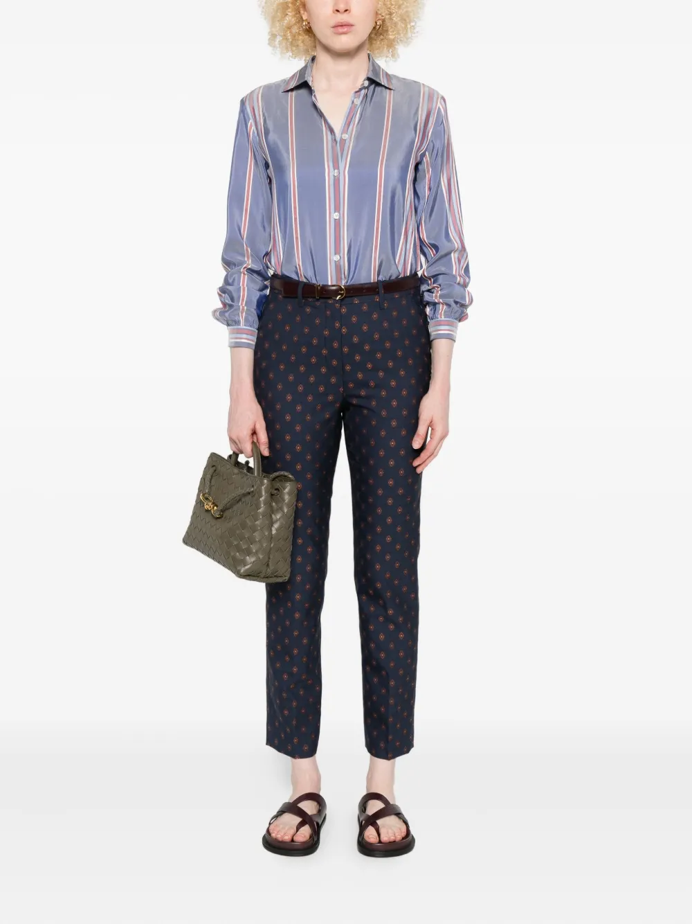 ETRO geometric-print trousers Blauw