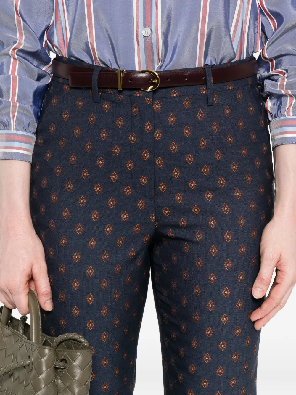 ETRO geometric-print trousers Blauw