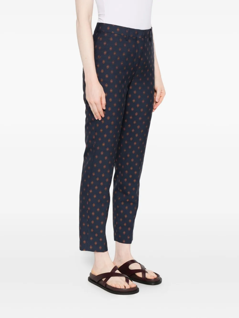 ETRO geometric-print trousers Blauw