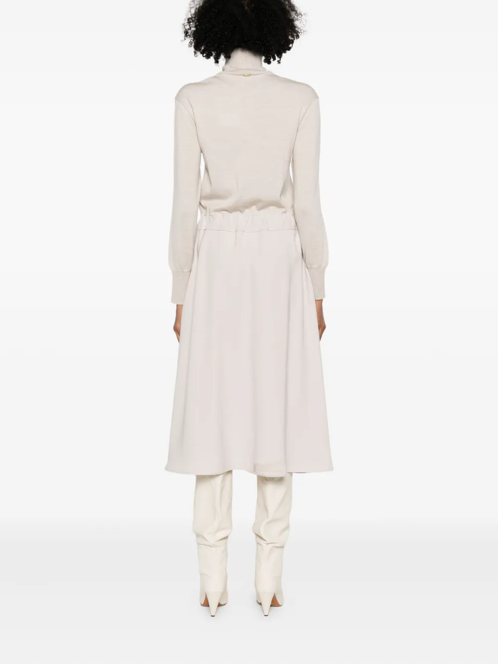 Herno Roll-neck Tie Dress In Neutral