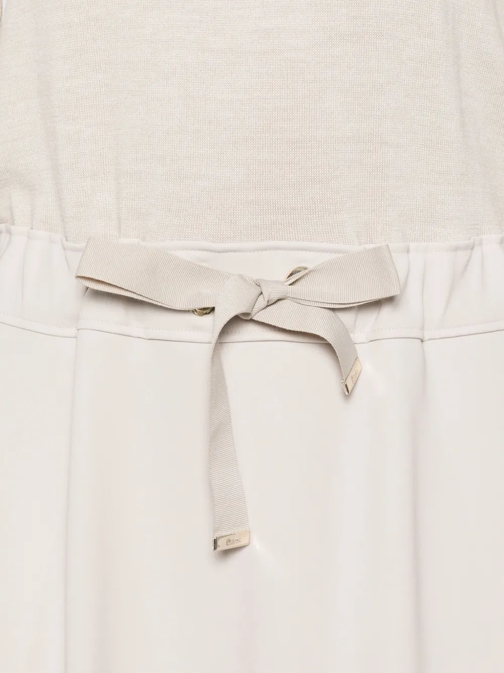 Herno Roll-neck Tie Dress In Neutral