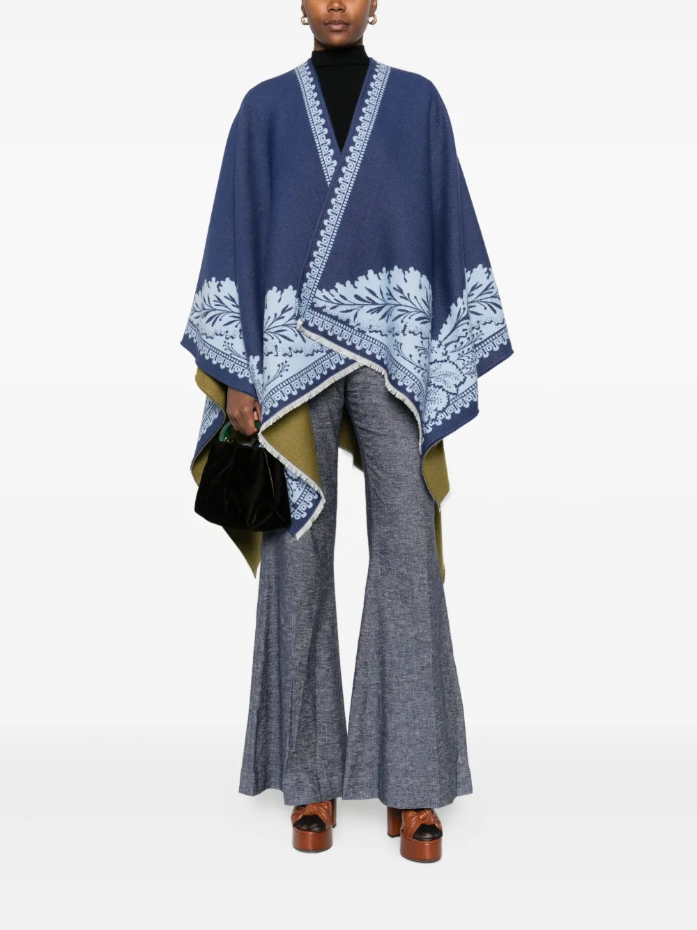 La DoubleJ paisley-print fringed poncho | Capes | Image 2