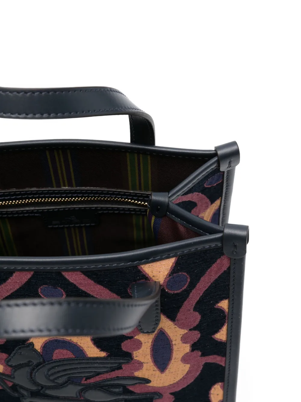 ETRO Shopper met Pegaso-patch Blauw