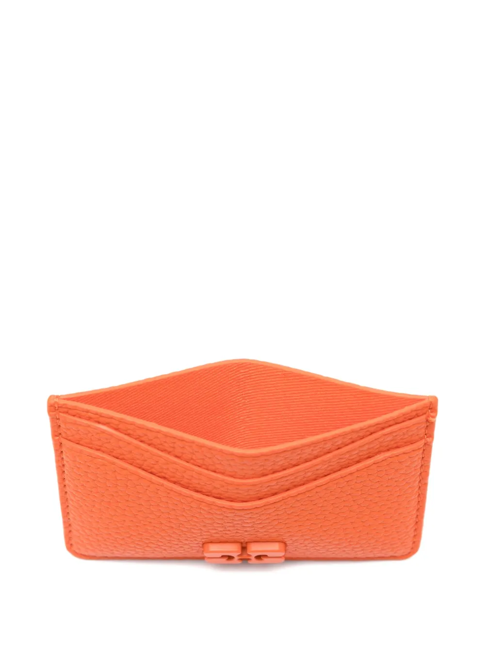 Ganni Logo-appliqué Cardholder In Orange