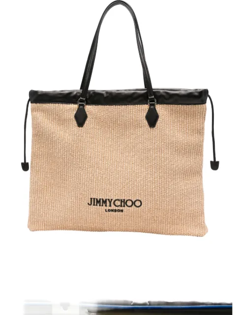 Jimmy Choo large drawstring beach tote bag
