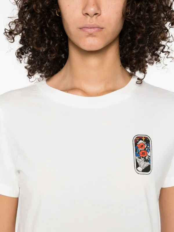 【a320_8390】✨♥ Kenzo graphic-print Cotton Top | White | FARFETCH CA