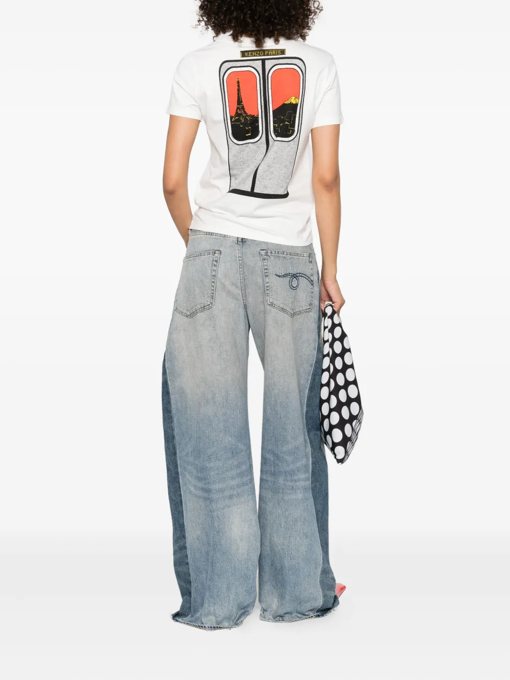 Kenzo graphic-print cotton top Wit