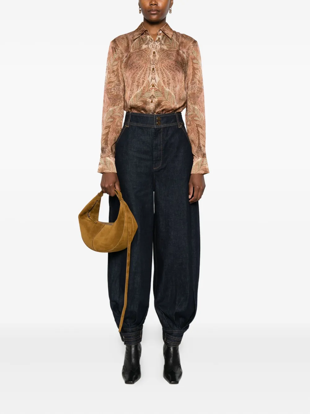ZIMMERMANN Blouse met paisley-print en kraag - Oranje