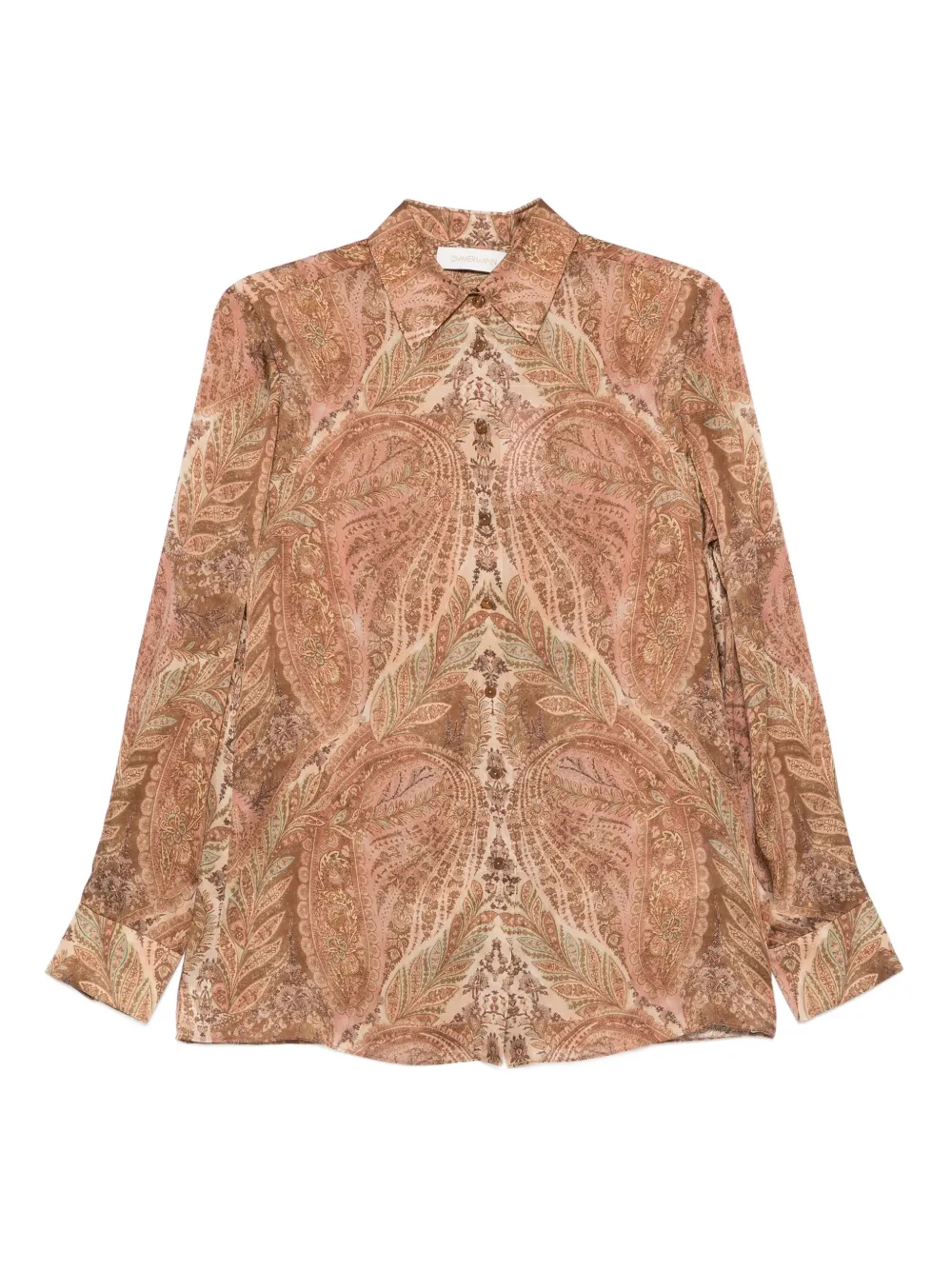 ZIMMERMANN paisley-print collared shirt | Orange | Image 1