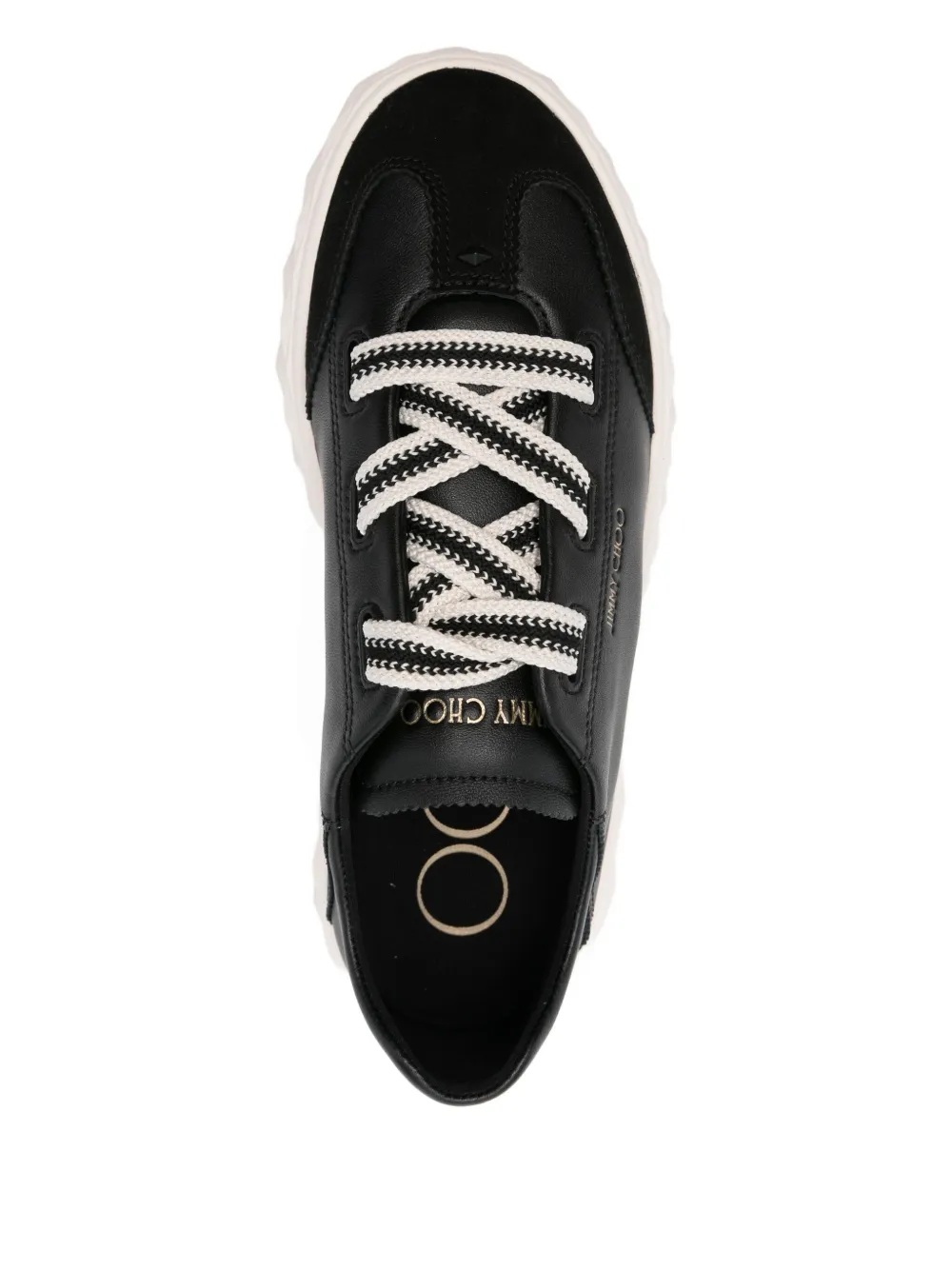 Jimmy Choo Diamond Light Flex leather lace-up sneakers Black