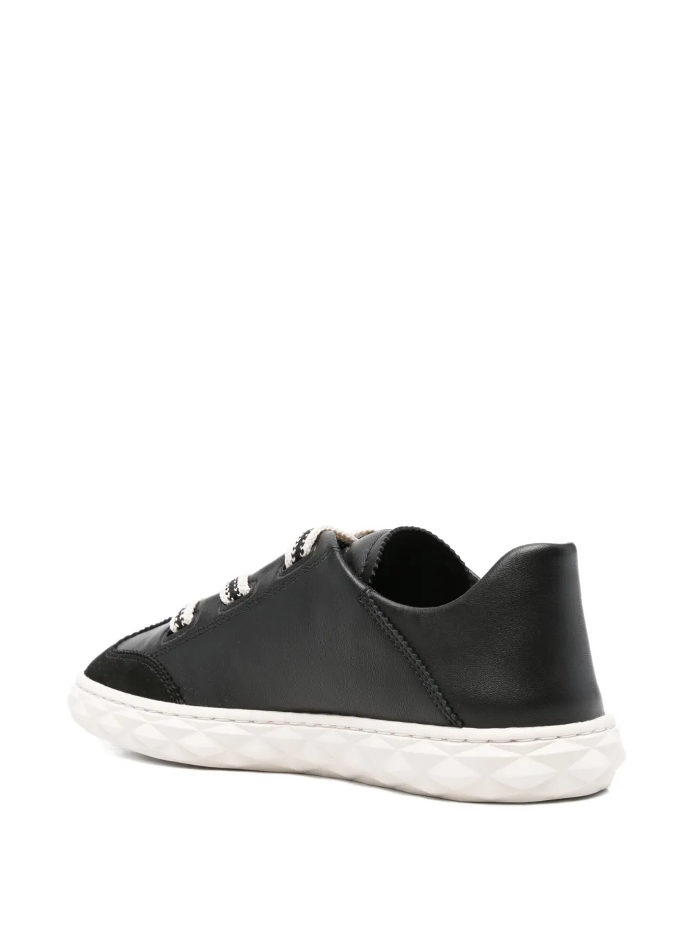 Jimmy Choo Diamond Light Flex leather lace-up sneakers Black