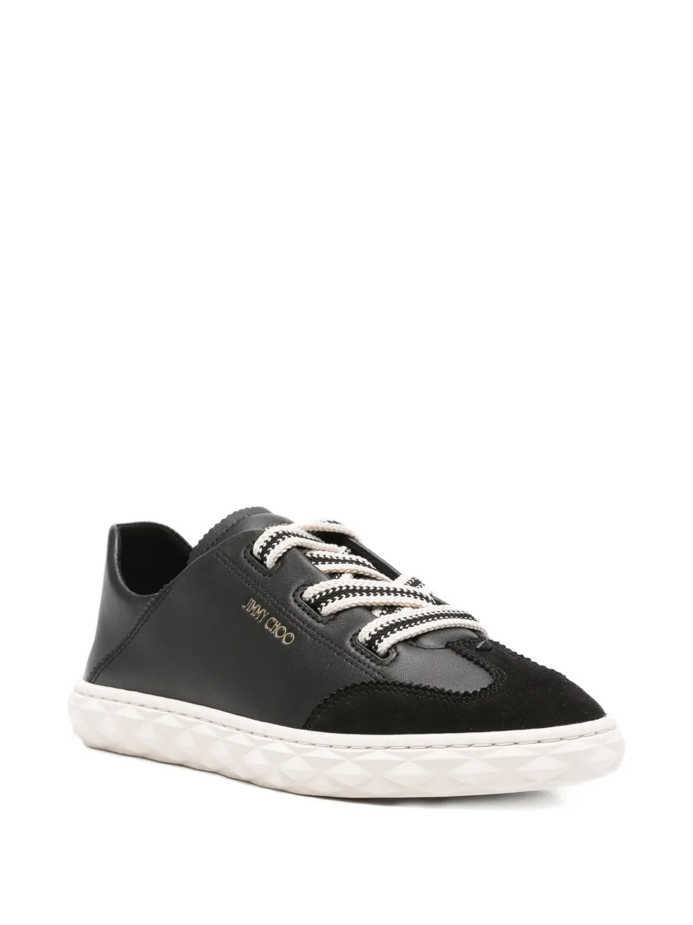 Jimmy Choo Diamond Light Flex leather lace-up sneakers Black