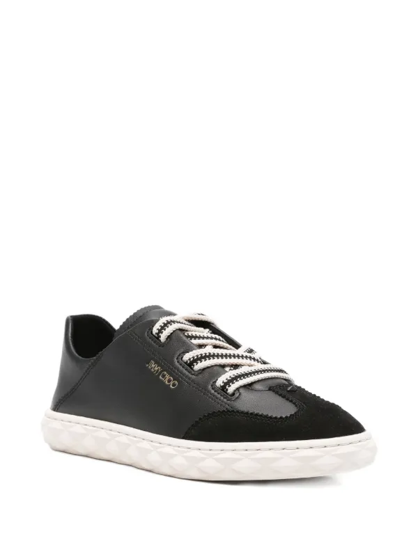 JIMMY CHOO DIAMOND LIGHT FLEX スニーカー ブラック 黒 レザー Diamond Light Flex/M | Black Leather Trainers | JIMMY CHOO
