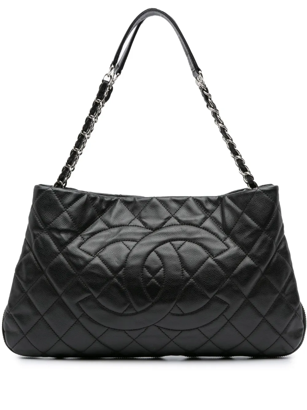CHANEL Pre-Owned 2011 CC Quilted Caviar Expandable tote bag | Black | Image 1