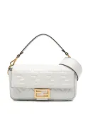 Fendi Pre-Owned 2010-2024 Zucca Embossed Leather Baguette satchel - White