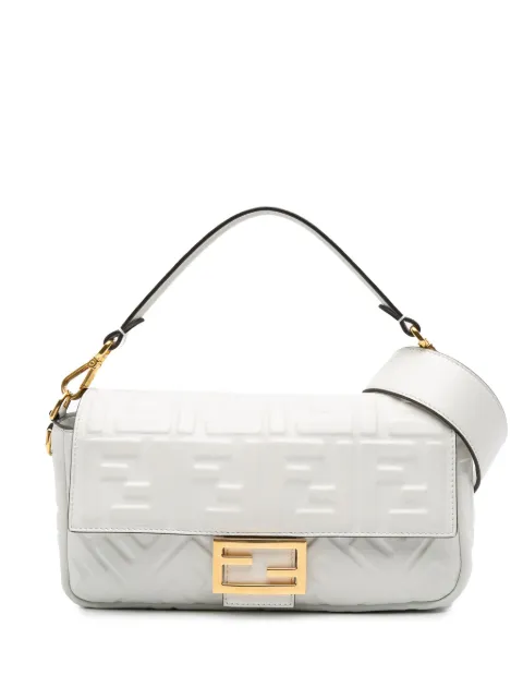 Fendi Pre-Owned 2010-2024 Zucca Embossed Leather Baguette satchel