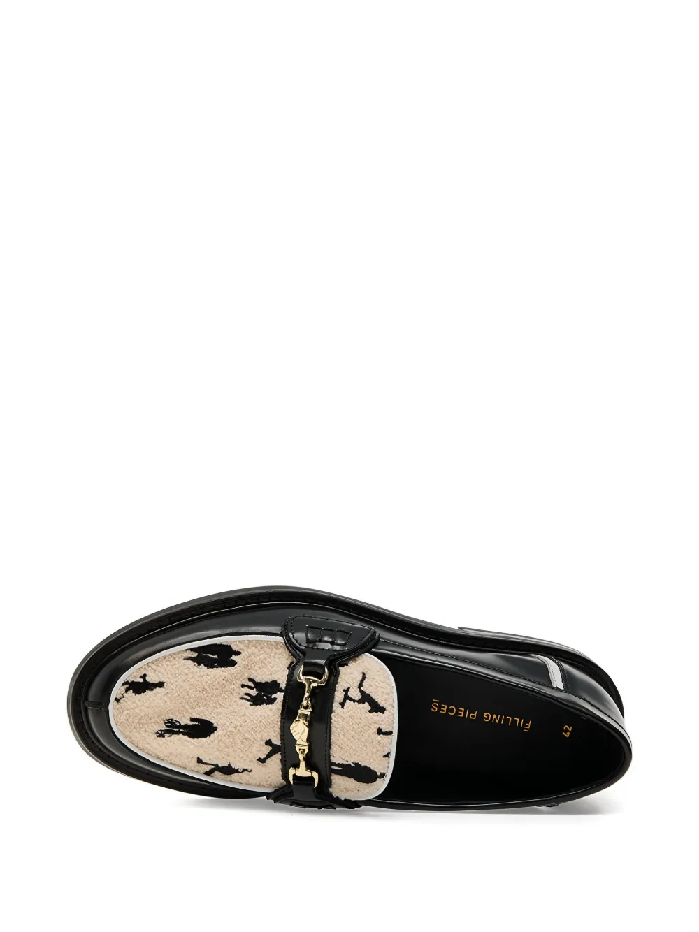 Filling Pieces Generations leather-trimmed pattern loafers Black