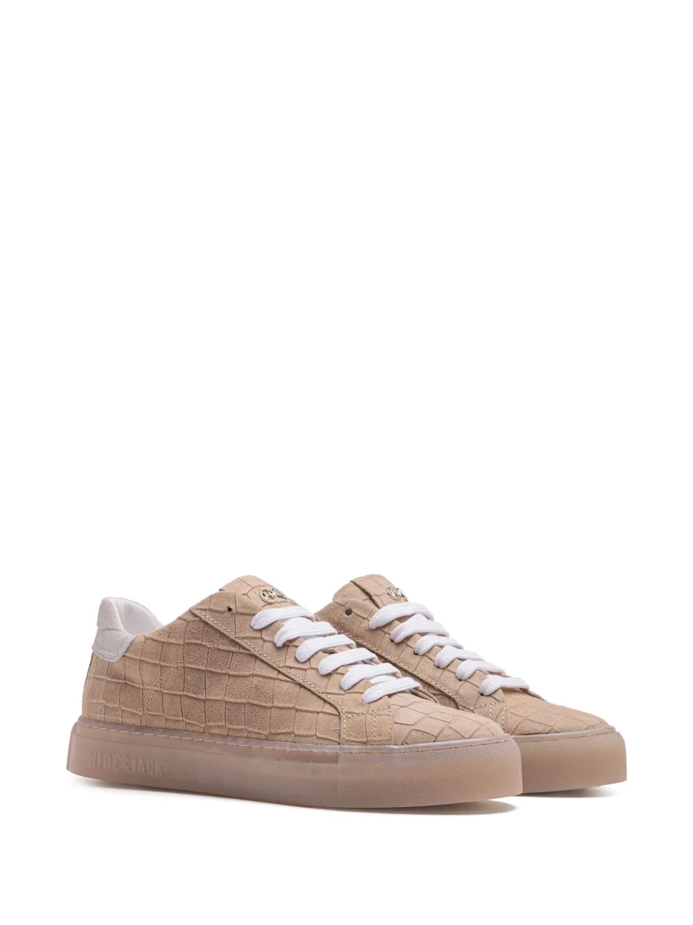 Hide & Jack Crocodile-embossed Sneakers In Neutral