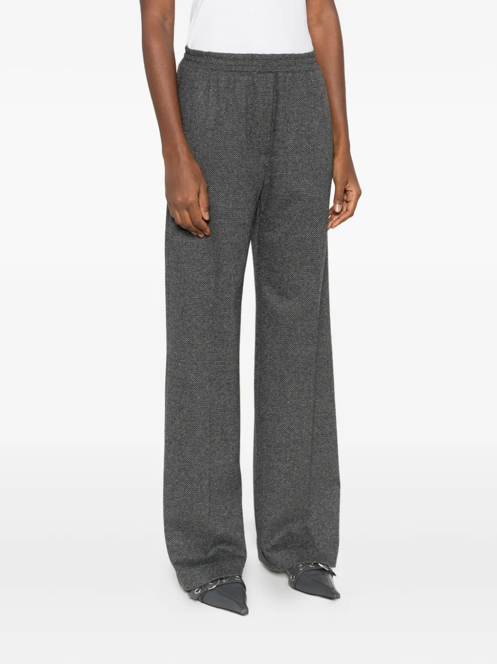 Weekend Max Mara Zelma Elasticated-waistband Trousers In Gray
