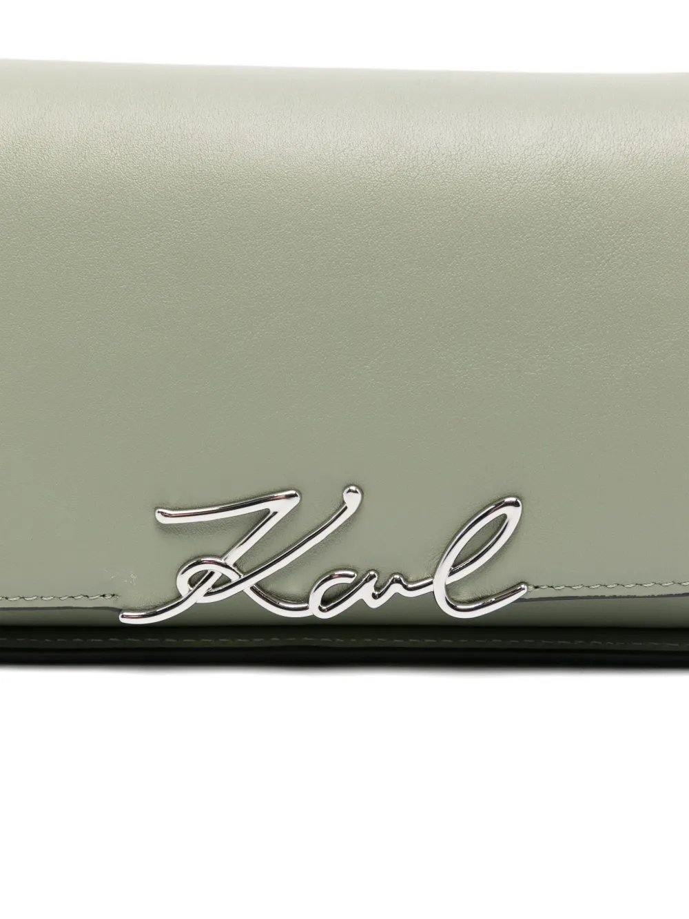 Karl Lagerfeld K Signature leren tas met logo Groen