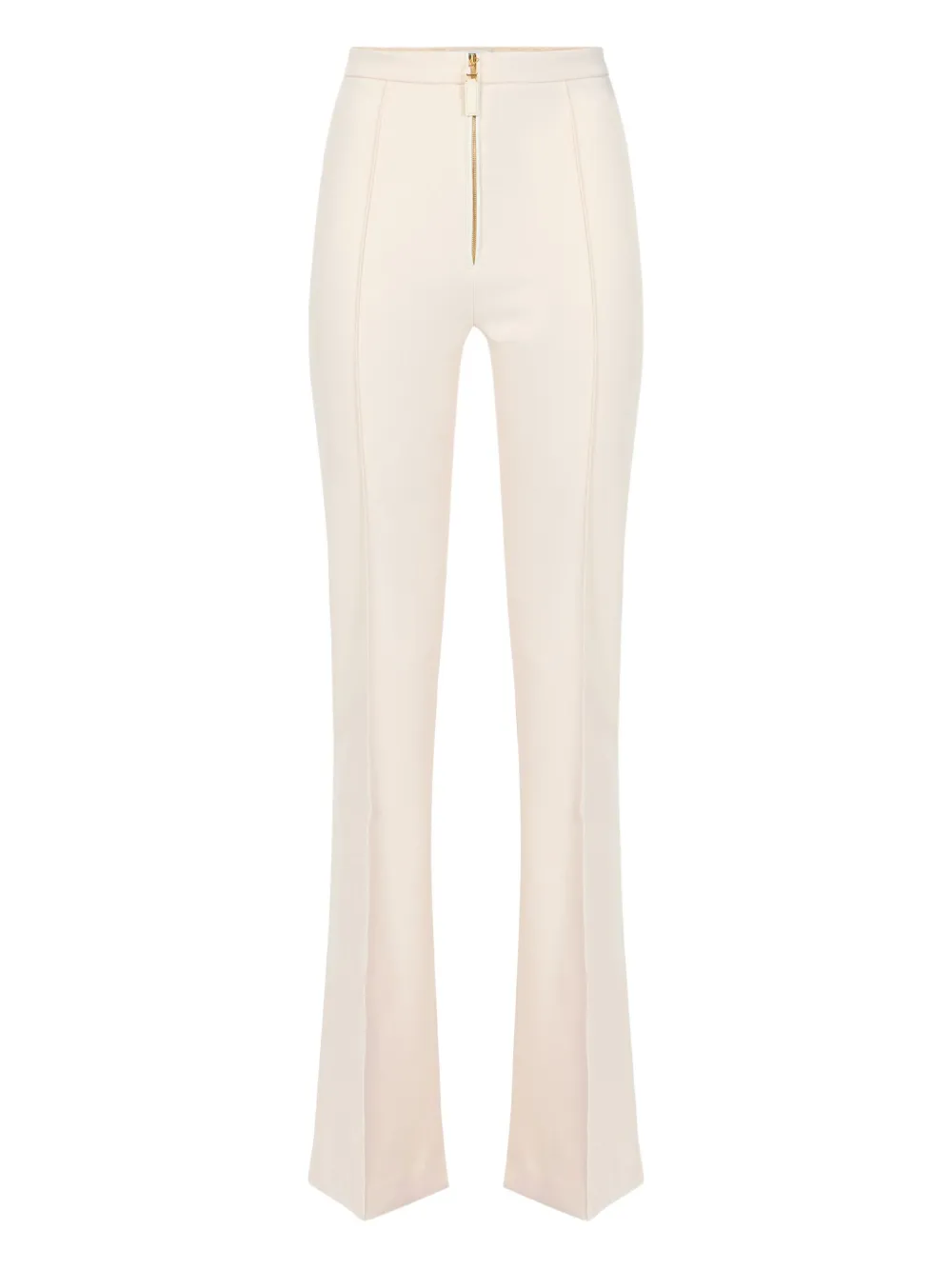 Elisabetta Franchi zip-front flared trousers Beige