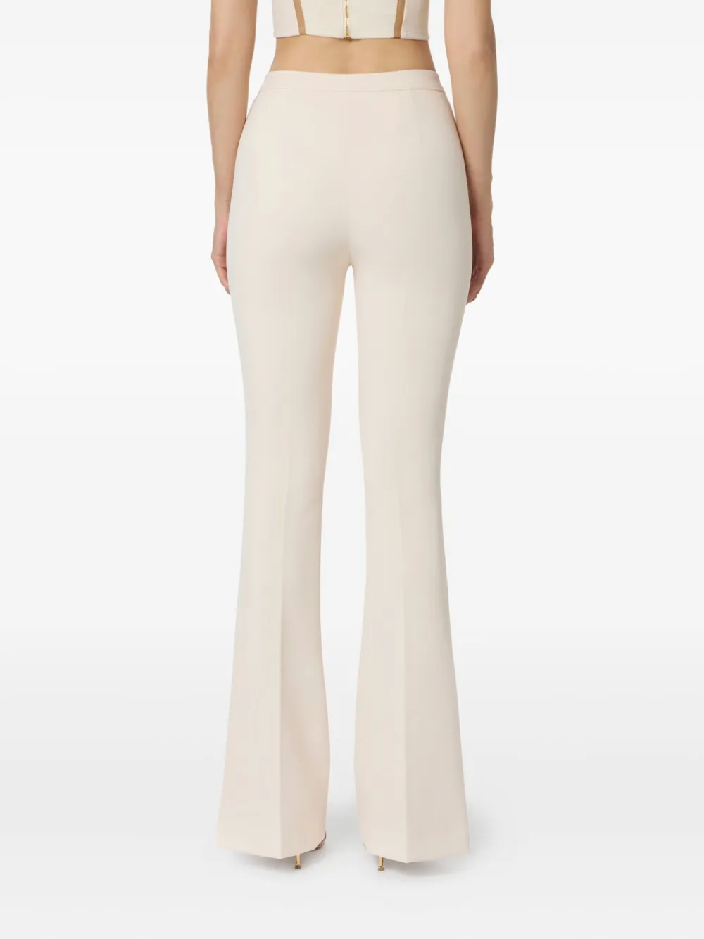 Elisabetta Franchi Flared broek met rits Beige