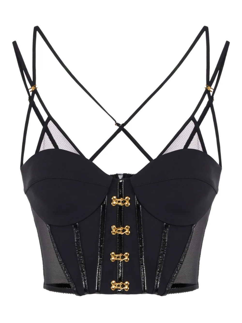 Elisabetta Franchi corset-detail tank top | Black | Image 1