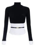 Elisabetta Franchi poplin-insert turtleneck top - Black