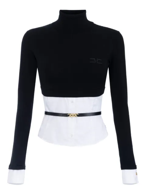 Elisabetta Franchi poplin-insert turtleneck top