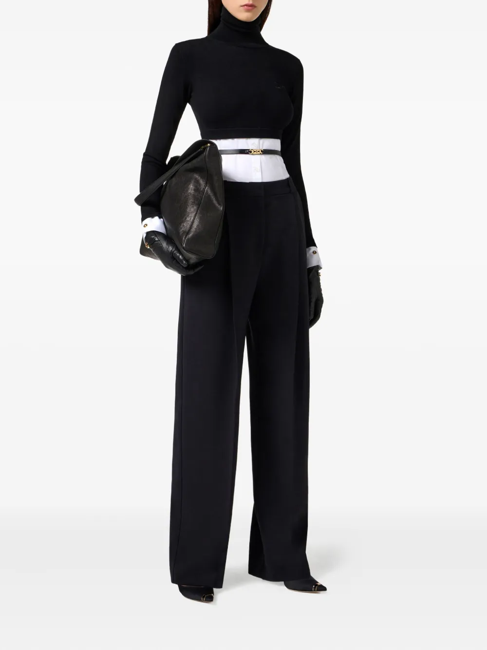 Elisabetta Franchi poplin-insert turtleneck top | Blouses | Image 2