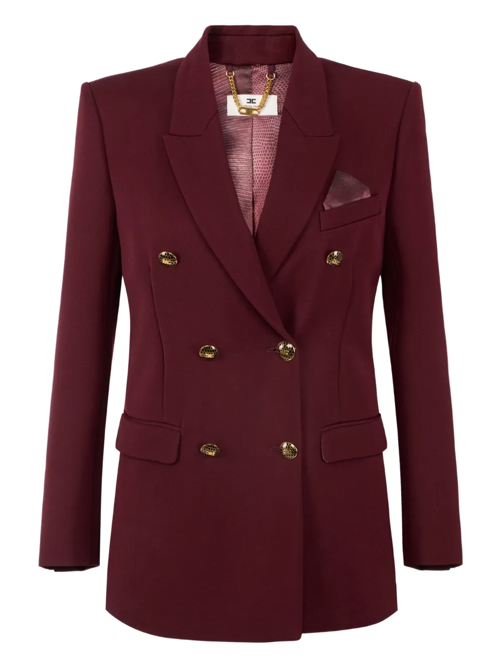 Elisabetta Franchi jewel-button double-breasted jacket | Red | Image 1