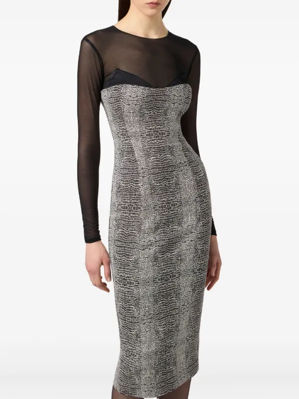 Elisabetta Franchi パイソンパターン ドレス | シルバートーン