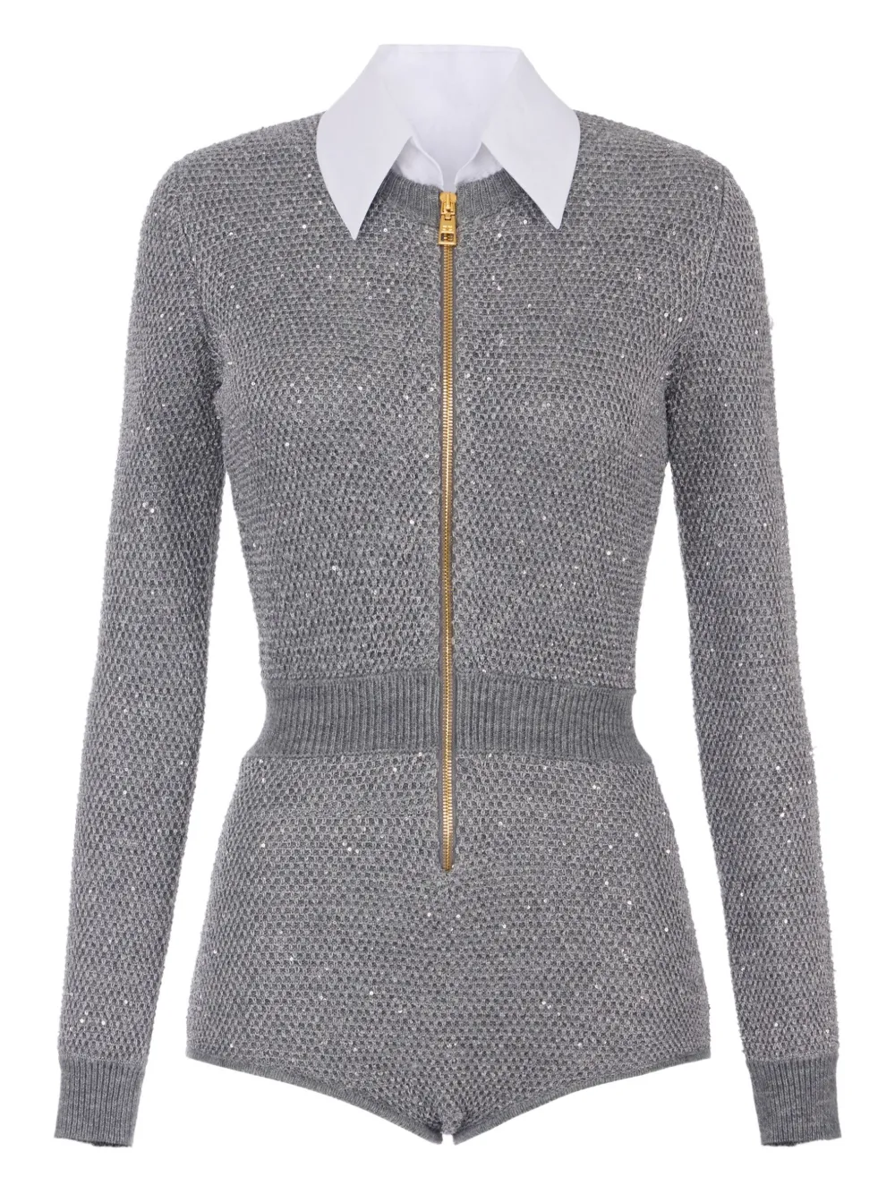 Elisabetta Franchi sequin-embellished knitted jumpsuit | Grey | Image 1