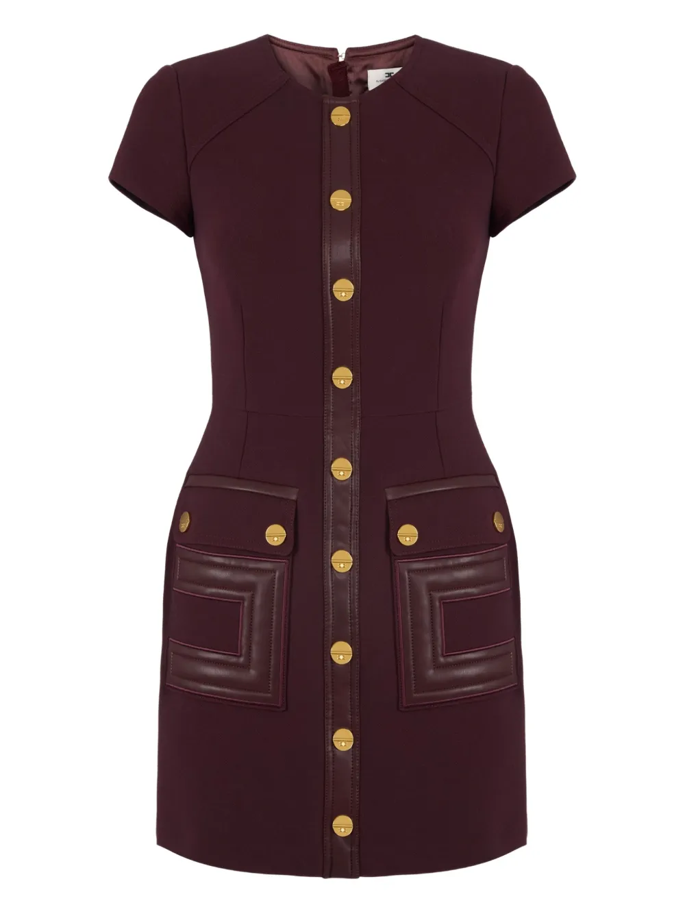 Elisabetta Franchi button-detailed pocket mini dress | Brown | Image 1