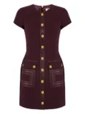 Elisabetta Franchi button-detailed pocket mini dress - Brown