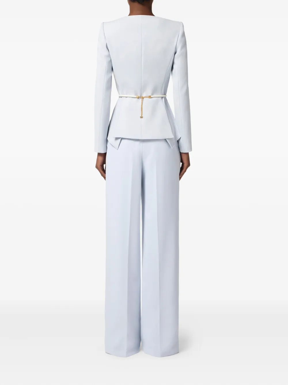 Elisabetta Franchi Wrap Belted Blazer In Blue