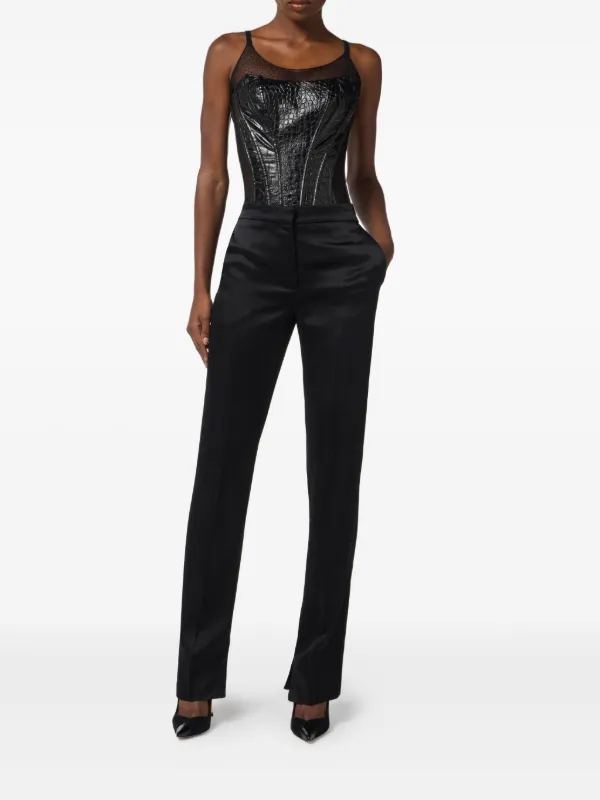 【LE COQ】◆ビアリッツ メリジェーン◆BLACK◆ Elisabetta Franchi crocodile-effect Corset Top | Black