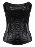Elisabetta Franchi crocodile-effect corset top - Black