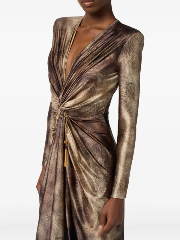 slim fit dress slacks Aspen Twist Front Halter Maxi Dress